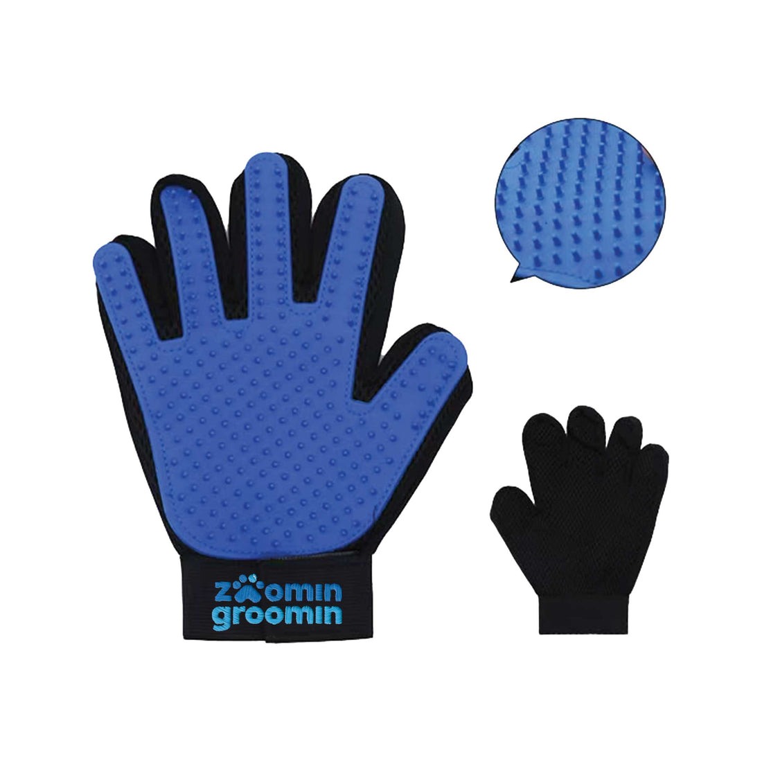 EMBROIDERED LOGO SILICONE PET GROOMING GLOVE